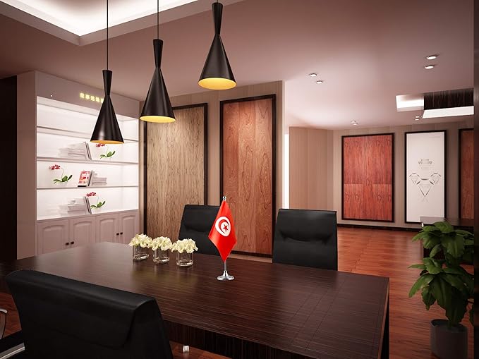 GentleGirl.USA Tunisia Table Flags, Stick Small Mini Tunisian Flag Office Desk - Image 3