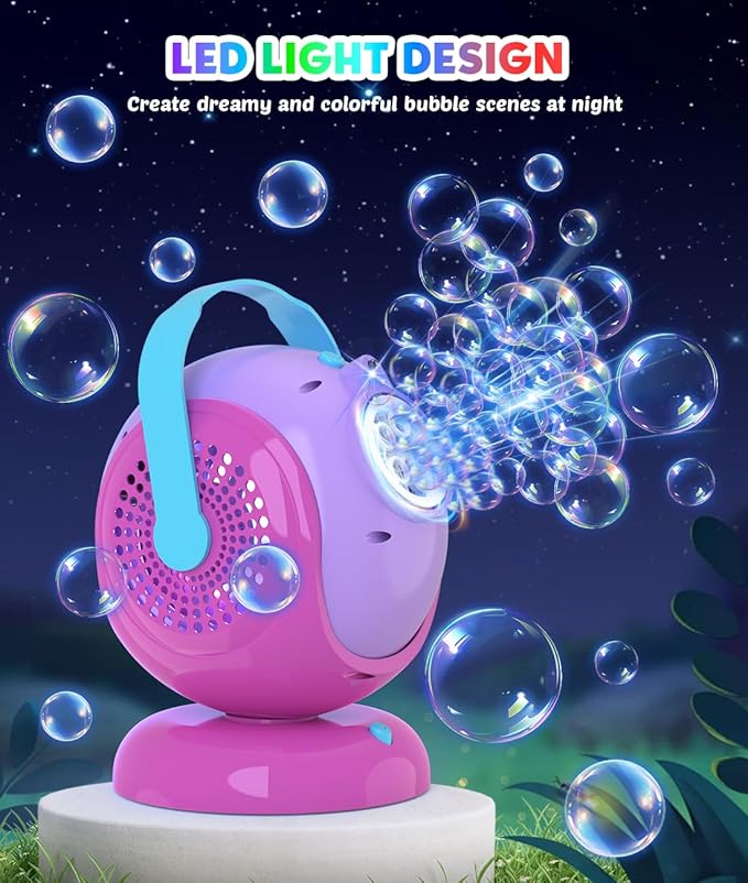 Bubble Machine, Automatic 360° Rotation & 75° Adjustment Bubbles Blower - Image 3