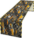 Cartoon Car Table Runner, Boy Kids Construction Yellow Tractor Excavator by Kurtect