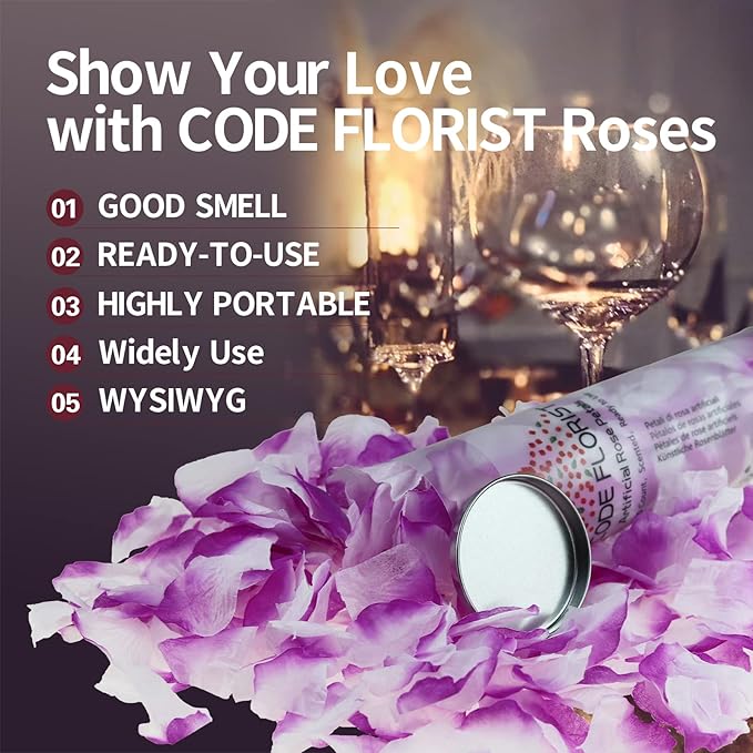 CODE FLORIST 1100 PCS Purple-White Silk Rose Petals - Image 4