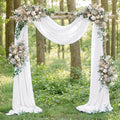 White Elegant Arch Draping Fabric Outdoor 1 Panel 29" × 20Ft Sheer Chiffon by Santaben