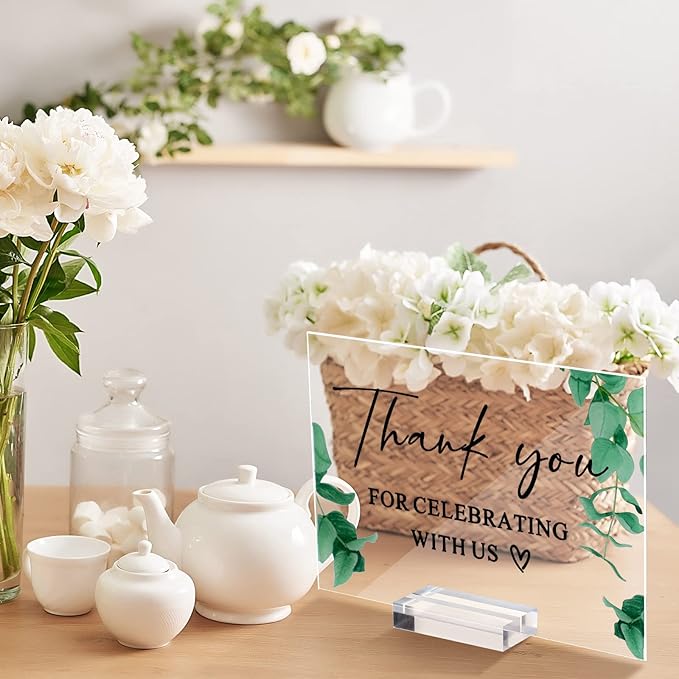 Weysat 6 Pcs Clear Acrylic Wedding Signs - Image 6