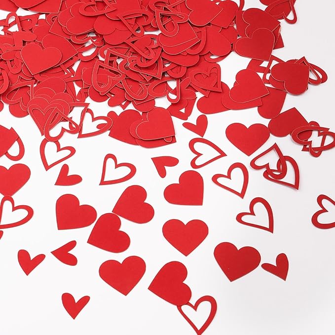200 Pcs Red Heart Paper Confetti by KALOR
