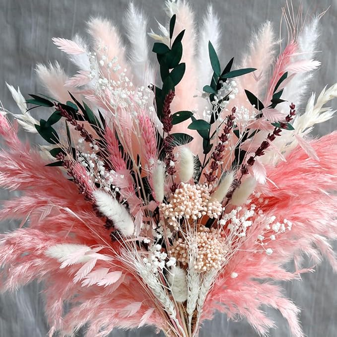 Pink Pampas Grass Dried Flowers Bouquet - Image 2