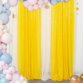 ShinyBeauty Sparkle Backdrop Curtain Yellow 2 Panels Set Sequin Photo Backdrop by ShinyBeauty