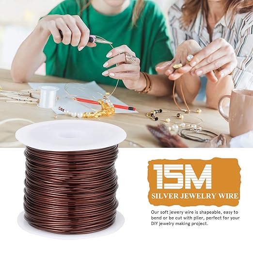 49FT Jewelry Wire 18 Gauge Tarnish-Resistant Copper Beading Wires Roll Bulk - Image 2