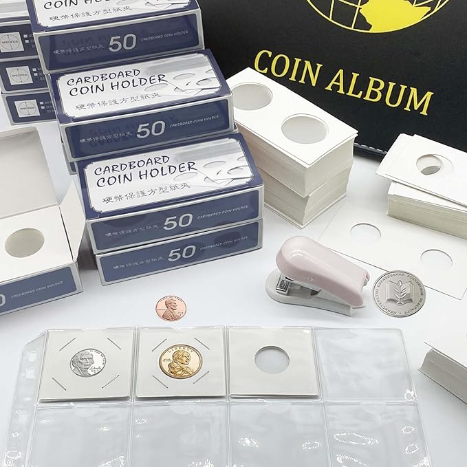200 PCS Premium Cardboard Coin Flips 2 x 2 inch Coin Collection Supplies - Image 7