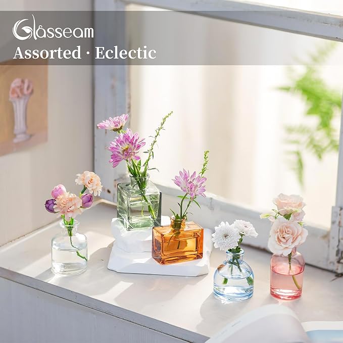 Glasseam Mini Bud Vases in Bulk 40: Colored Small Flower Vases - Image 5