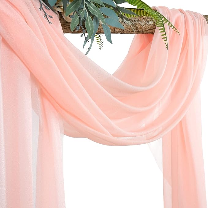 Arch Drapes for Wedding Arch Draping Fabric Blush Sheer Backdrop Curtain for - Image 3
