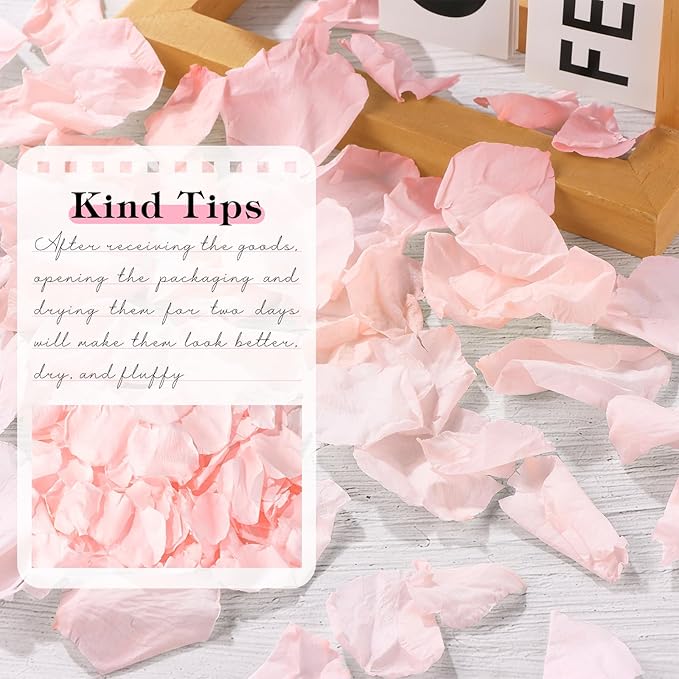 380 Pieces Real Light Pink Rose Petals Dried Rose Flower Petals - Image 3
