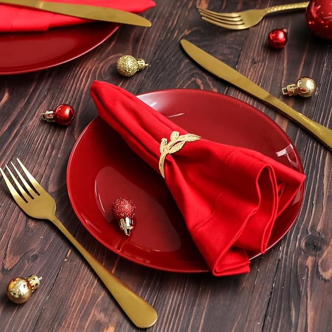 Bokon 50 Pcs Gold Napkin Rings Metal Leaf Napkin Holders Delicate Rings Bulk - Image 5