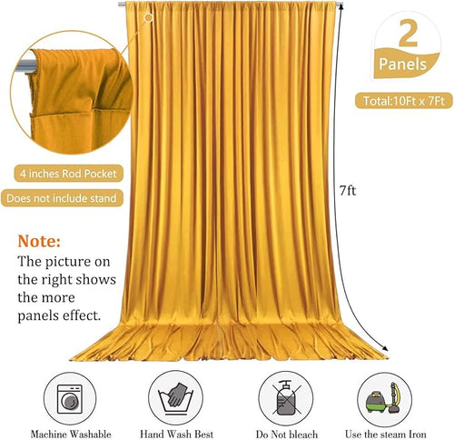 10 x 7 Feet Gold Backdrop Curtain - Image 2