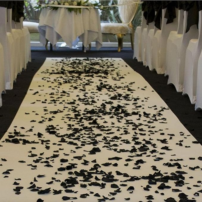 CODE FLORIST 1500 PCS Black Silk Rose Petals, Romantic Night, Proposal - Image 3
