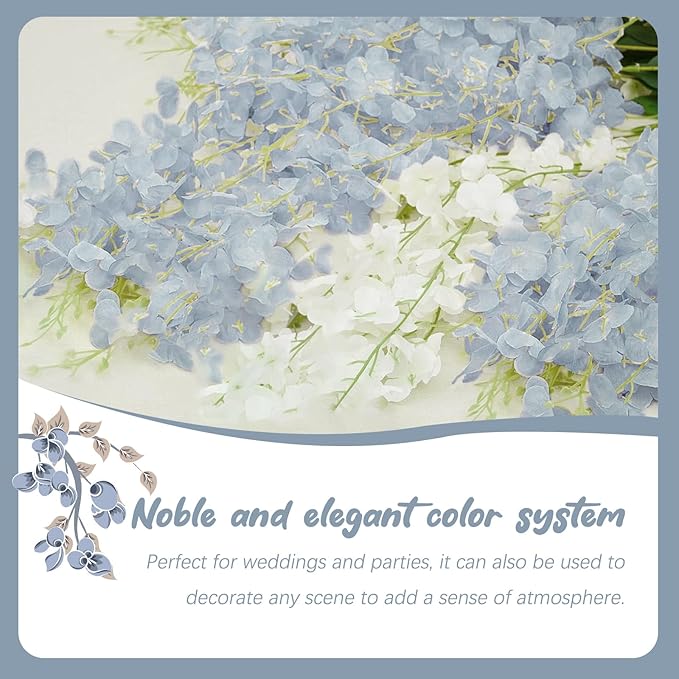 12 Pack Grey Wisteria Hanging Flowers Garland, 3.77 Feet Artificial Flower Vines - Image 6