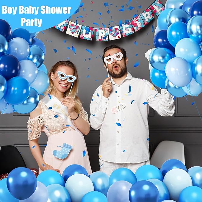 Blue Balloon and Metallic Blue Balloons Garland Arch Kit - Image 6