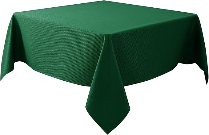 Biscaynebay Textured Fabric Christmas Square Tablecloths 54x54 Inches, Hunter by Biscaynebay
