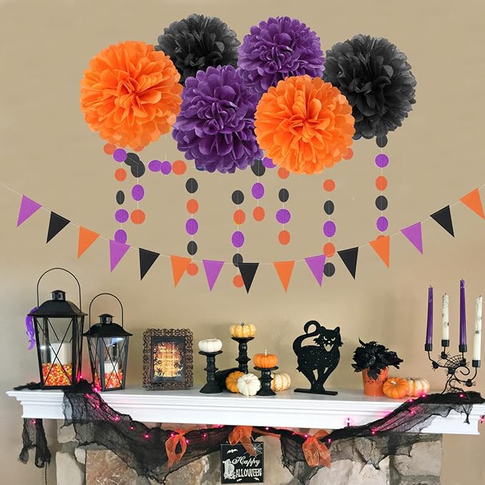 Black Purple Orange Halloween Party-Decorations - Image 7