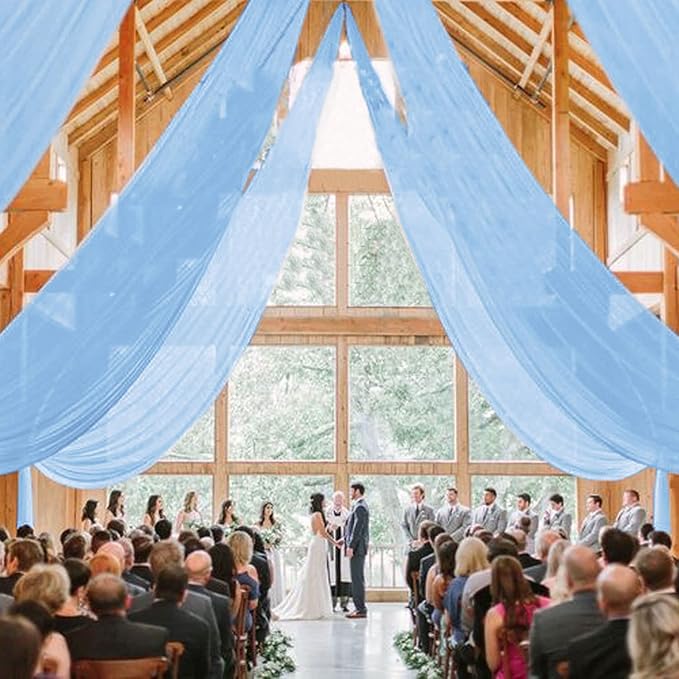 MODFUNS Wedding Drapes Ceiling Decorations Baby Blue Wedding Arch Drapes - Image 2