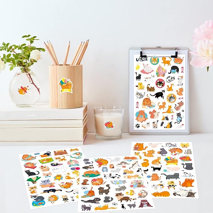 Cute Cat Stickers Kitty Decal Sticker 685 Counts Party Gifts Goodie Bags Decor - Image 7