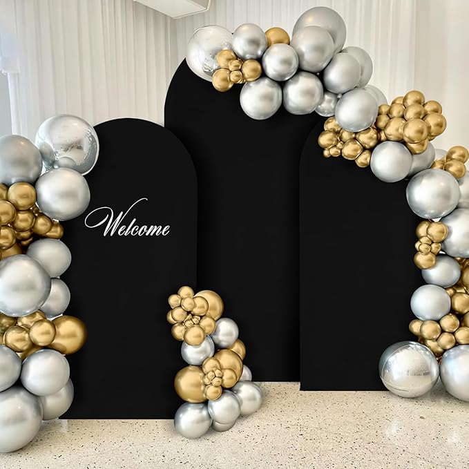 Black Arch Backdrop Cover 2.2ft x 5ft Fitted Spandex Arch Cover Balloon Arch - Image 7
