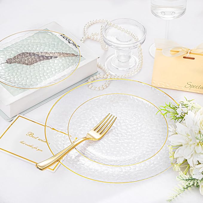 Rubtlamp 100 Pcs Gold Plastic Plates - Image 5