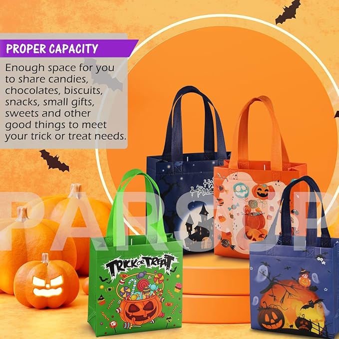 PARSUP Halloween Trick or Treat Bags, Halloween Party Supplies, 7.9 * 7.9 * - Image 3