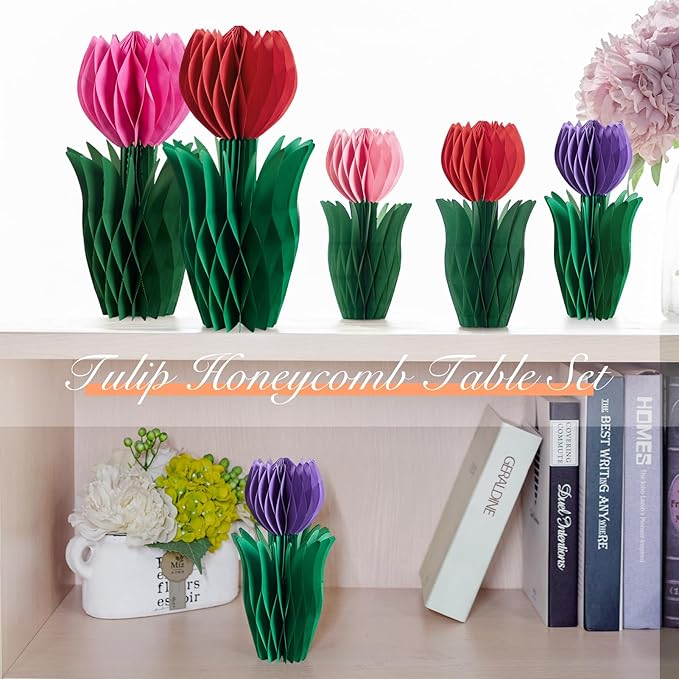SUNBEAUTY 8 PCS Flower Honeycomb Decoration - Image 3