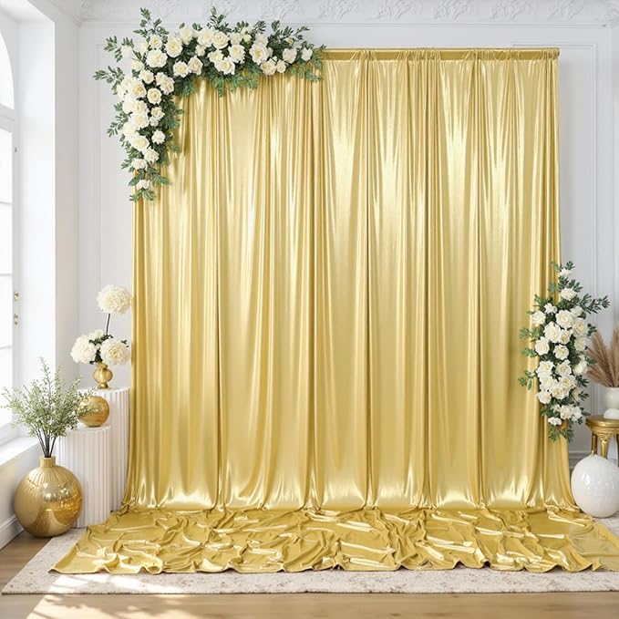 gogoparti 20x14FT Gold Sequin Backdrop Curtain by Gogoparti
