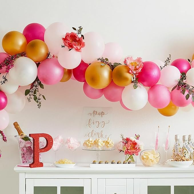TONIFUL 8 Inch Red Glitter Letter P Table Centerpiece A-Z Red Birthday Party - Image 4