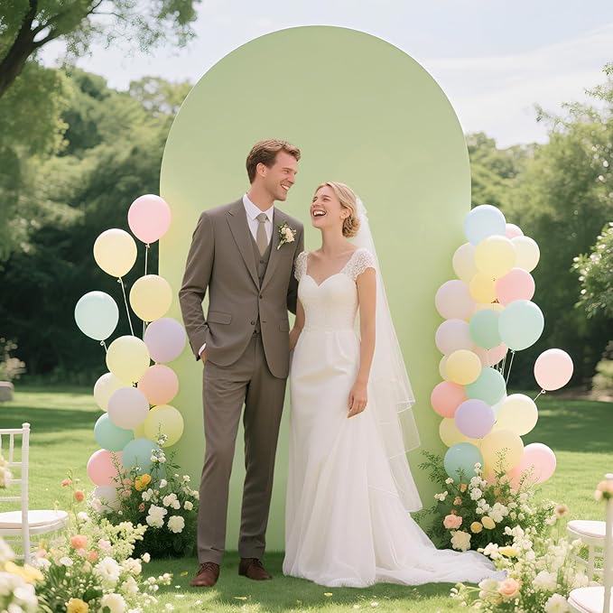 Ledido Wedding Arch Backdrop Cover 7.2FT Arch Covers Fitted Stretchy Spandex - Image 6