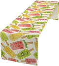 Ce Cream Table Runner, Cold Fruity Popsicles Summer Sweet Seasonal Dinner Runner by SHElifestyle