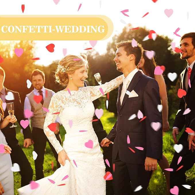 5000Pcs Heart Paper Confetti, Large Table Confetti Hearts Shaped - Image 3