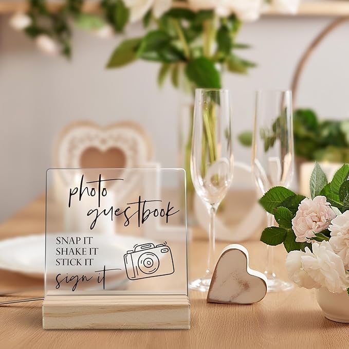 Wedding Guest Book Desk Decor, Acrylic Wedding Signs, Guest Book - Image 7