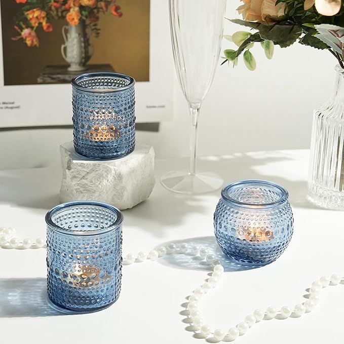 36pcs Votive Candle Holders, 2x2.5inchs Blue Elegant Glass Votives & Tealight - Image 4