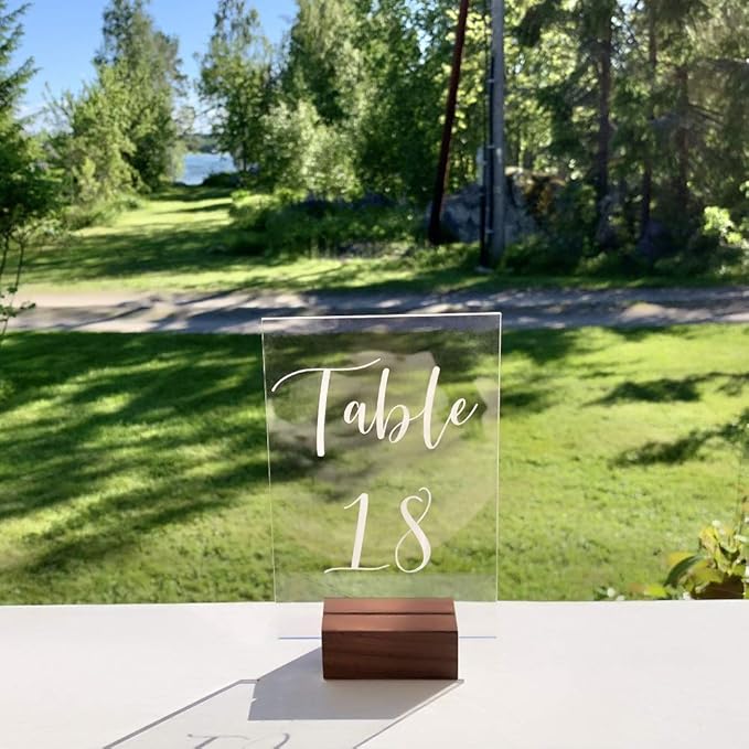 UNIQOOO 5 Pack Place Card Holders | Rustic Walnut Wood Escort Cards Display - Image 3