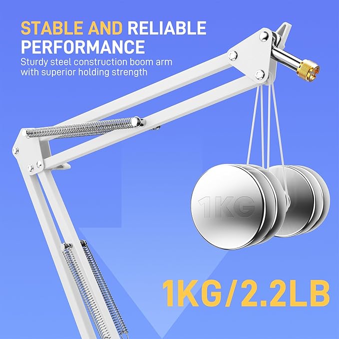 MAONO Boom Arm Microphone Stand: Adjustable Metal Suspension Mic Boom Arm - Image 2