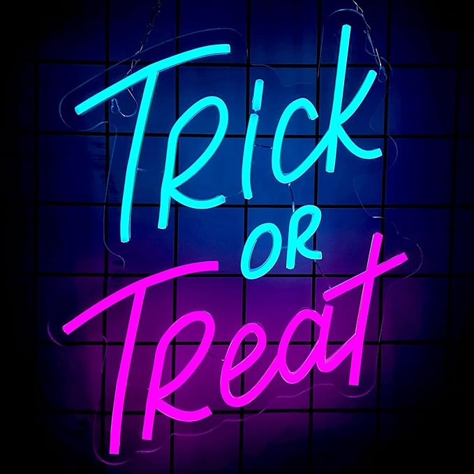 Trick or Treat Neon Sign Halloween, USB Halloween Neon LED Light - Image 6