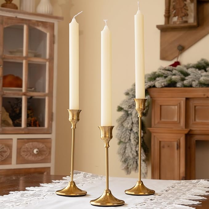 Candlestick Holders Gold Taper Candle Holders 3 pcs Candle Sticks Holders - Image 5