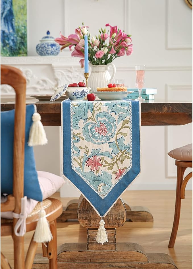 patdrea Linen Leopard Animal Table Runner Farmhouse - Image 5