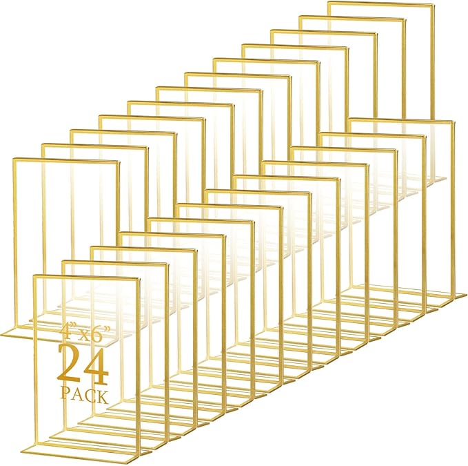 Hoteam 24 Pack 4 x 6 Clear Acrylic Sign Holder by Hoteam