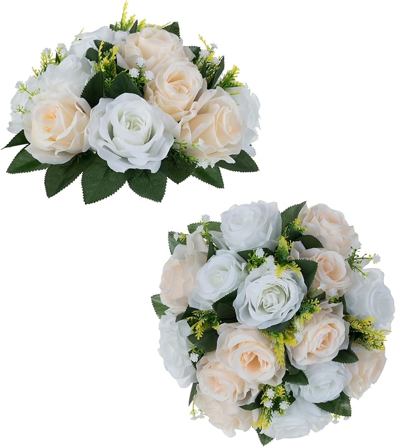 Flower Balls Wedding Rose Centerpieces: 2 Pcs Fake Flowers by Blosmon