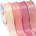 Ribbli Dusty Rose Satin Ribbon 1 Inch x 4 Rolls Total 40 Yards- Pink/Rose by Ribbli