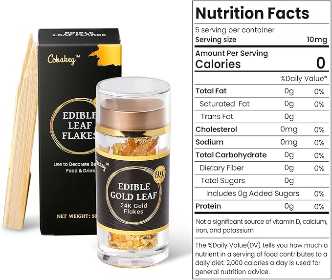 Cobakey Genuine Edible Gold Leaf Flakes - Image 8