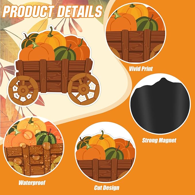 25 Pieces Happy Fall Magnets Gnome Pumpkin Fridge Magnets Fall Theme Car - Image 4