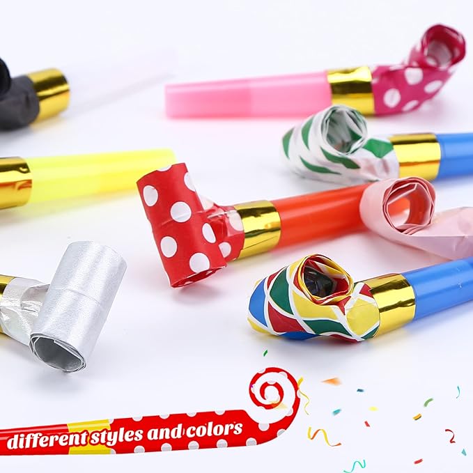 Koogel 100PCS Party Blowers for Kids, Noisemaker Toys Party Whistles Birtthday - Image 3