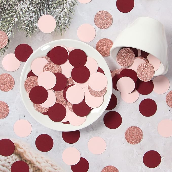Rose-Gold Pink Burgundy Party Decorations - Image 2