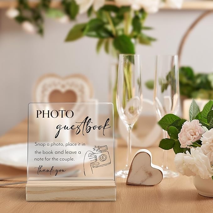 Photo Guest Book Sign, Wedding Decor, Acrylic Wedding Signs, Guest Book Signs - Image 7