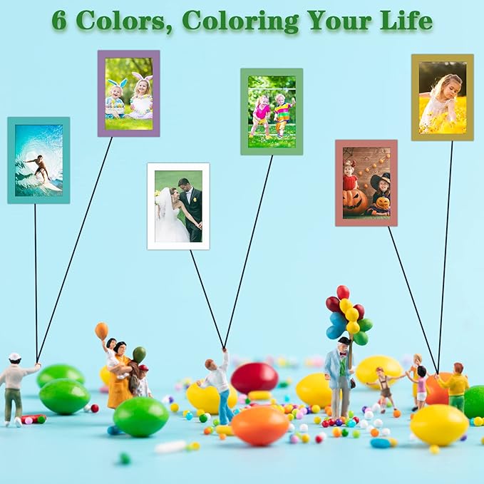 CRUGLA 12 Packs Colorful 4x6 Magnetic Picture Frames - Image 3
