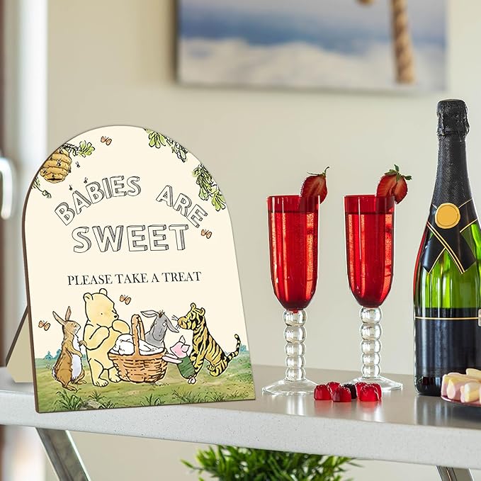 Classic Winnie Baby Shower Welcome Sign, Classic Pooh Babies are Sweet Please - Image 4
