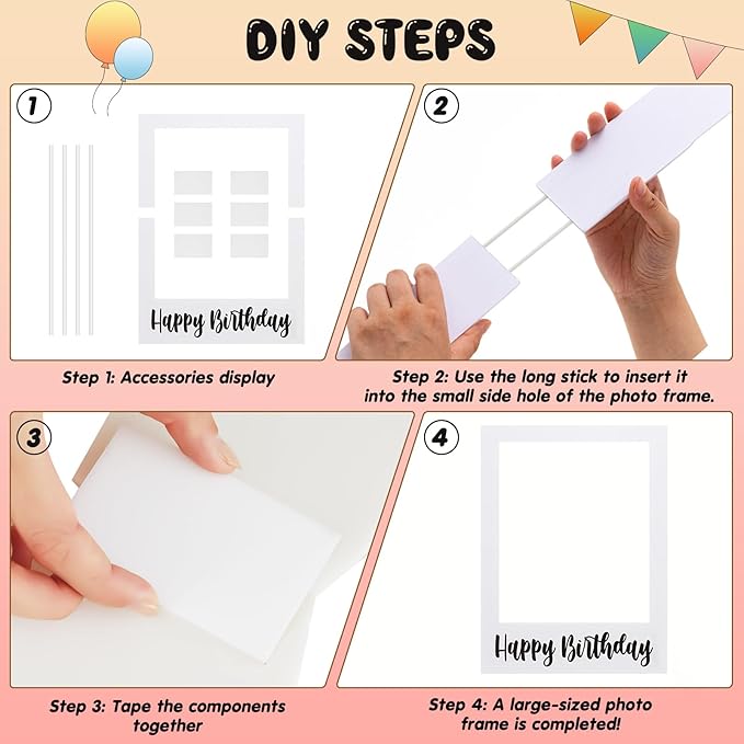32 x 24 Inch Large Photo Booth Props Picture Frame Happy Birthday Party Frame - Image 3